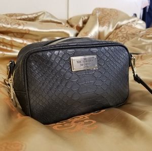 Victoria Secret Black Snakeskin Crossbody Bag